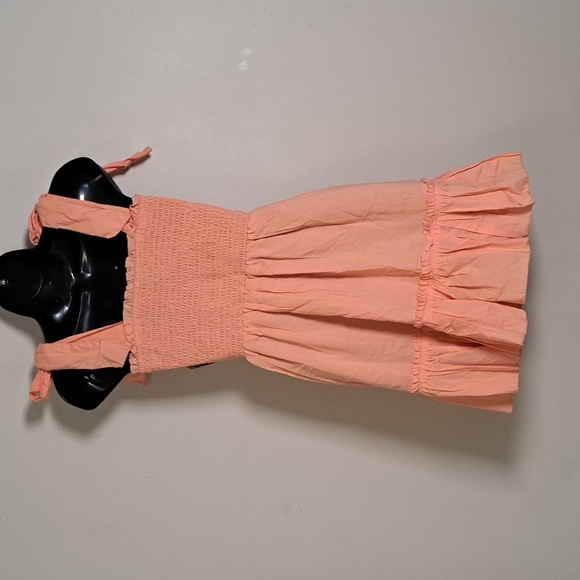 Black Tape Cotton Smocked Babydoll Dress in Coral Cloud SM - Picture 5 of 11